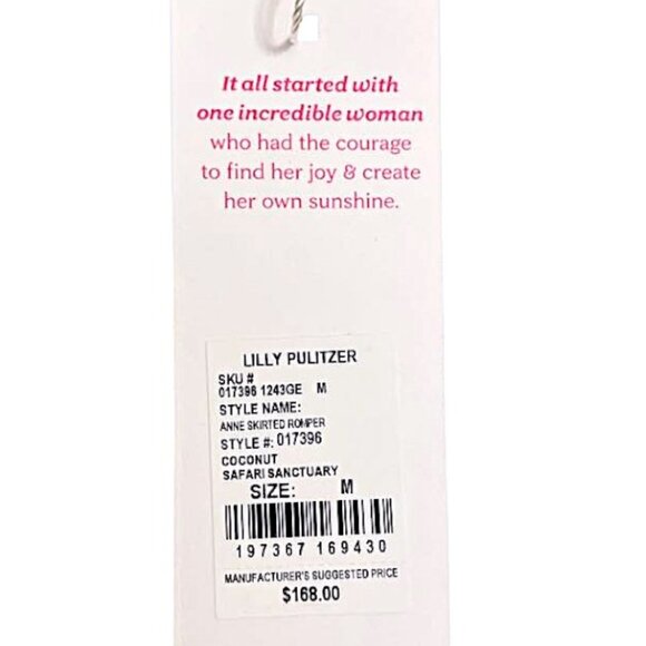 Lilly Pulitzer Anne Skirted Romper in Coconut Safari Sanctuary NWT - Size Medium - Picture 6 of 8